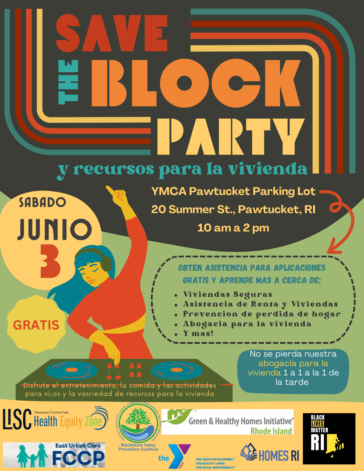 Vote at Save the Block Party & Housing Resource Fair/ Votacion en el Save the Block Fiesta y Feria de Recursos de la Vivienda